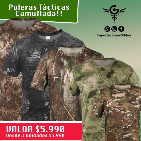 Polera Manga Corta Camuflaje