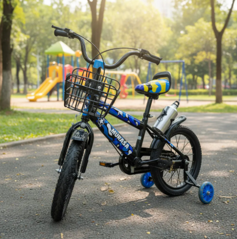 Bicicleta Aro 16 Infantil Con Ruedas De Aprendizaje Azul