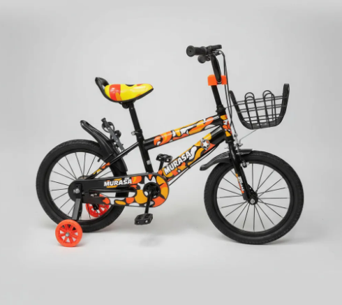 Bicicleta Aro 16 Infantil Con Ruedas De Aprendizaje Naranja