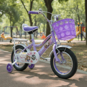 Bicicleta Aro 16 Infantil Con Ruedas De Aprendizaje Violeta