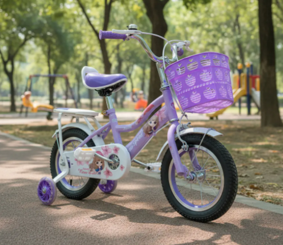 Bicicleta Aro 16 Infantil Con Ruedas De Aprendizaje Violeta