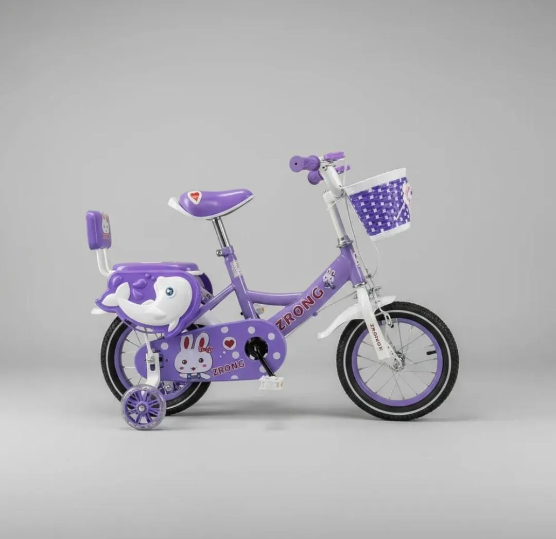 Bicicleta Aro 16 Infantil Con Ruedas De Aprendizaje Violeta