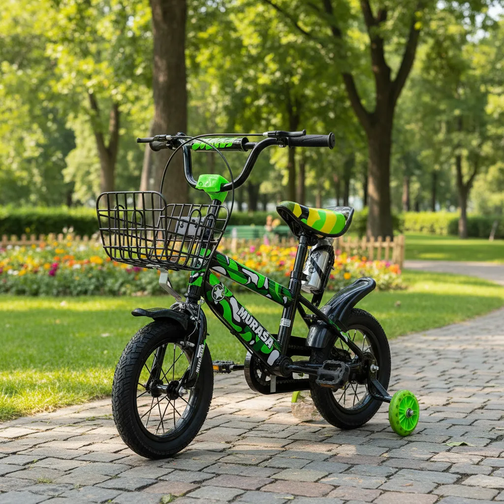 Bicicleta Aro 16 Infantil Con Ruedas De Aprendizaje Verde