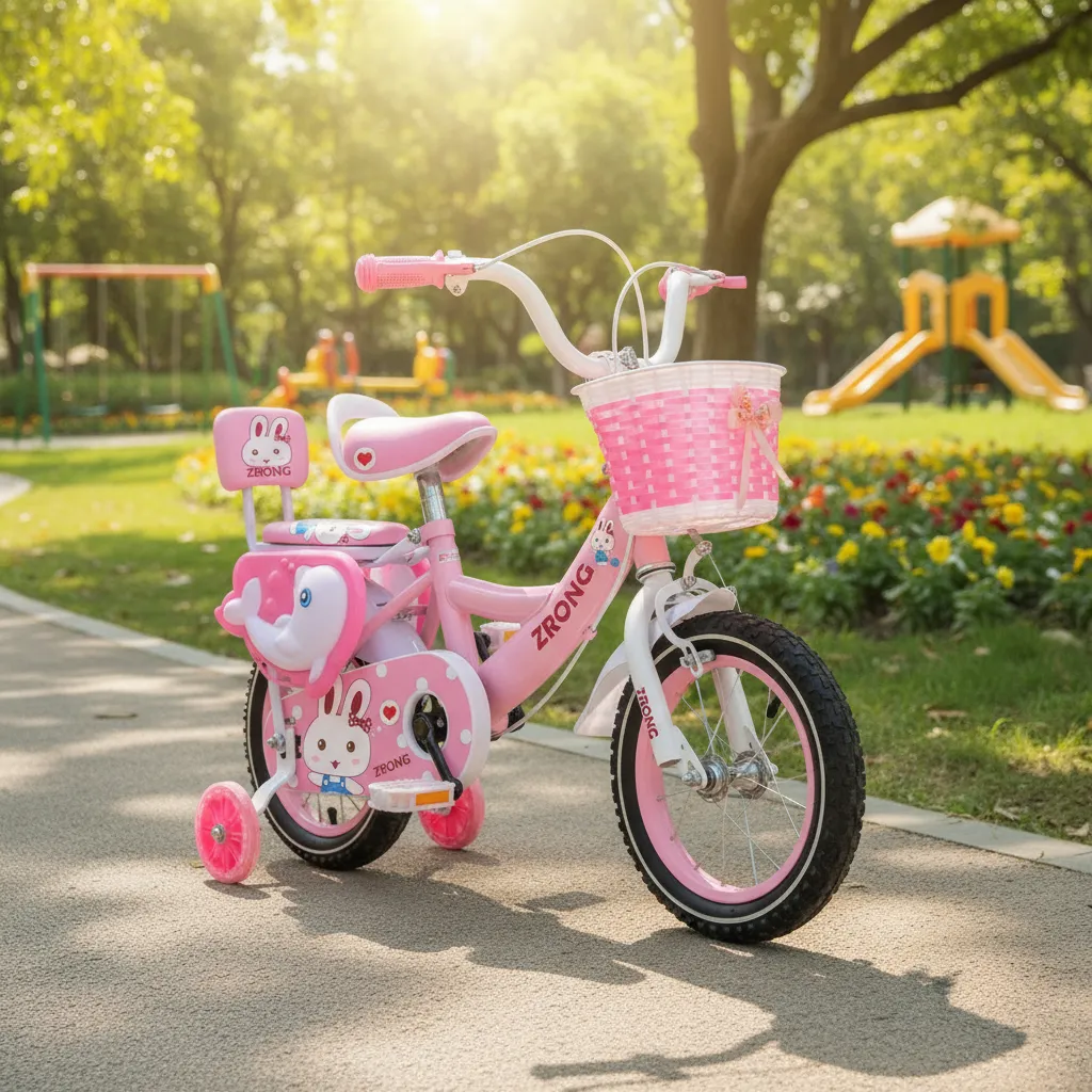 Bicicleta Aro 16 Infantil Con Ruedas De Aprendizaje Rosada