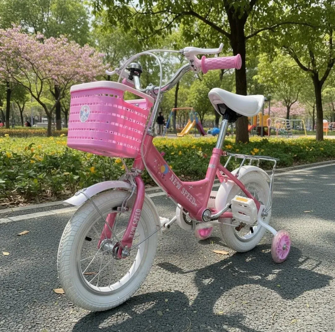 Bicicleta Aro 16 Infantil Con Ruedas De Aprendizaje Rosada