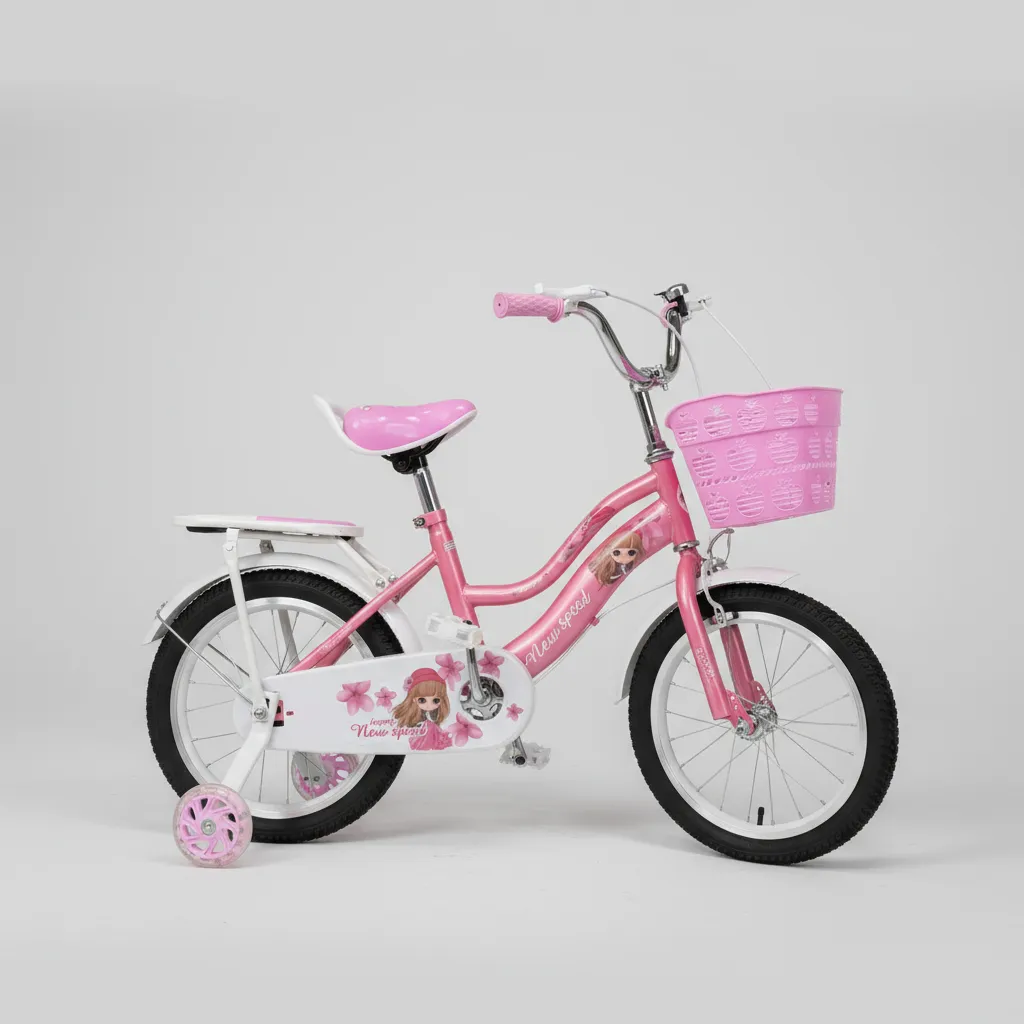 Bicicleta Aro 16 Infantil Con Ruedas De Aprendizaje Rosada